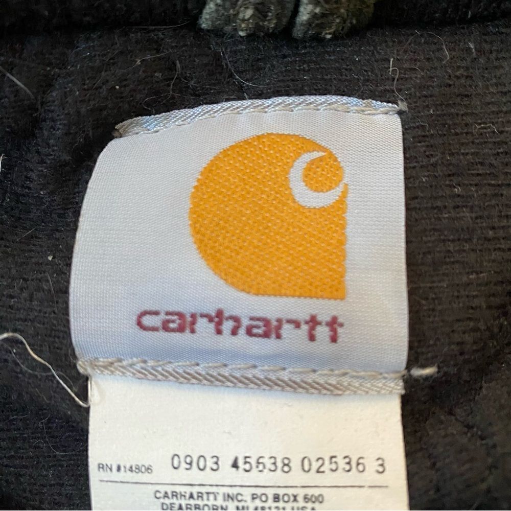 Carhartt Coat J130 MOS Moss Green Hooded Jacket Quilted Rare XL Tall - Picture 7 of 8
